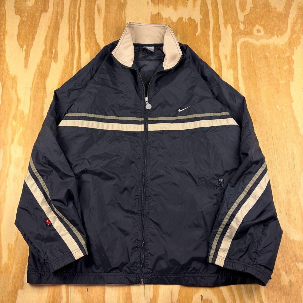 Vintage Y2K Nike Track Jacket – Navy Blue – Men’s L